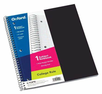 Oxford 1 Subject Notebook Poly Pocket